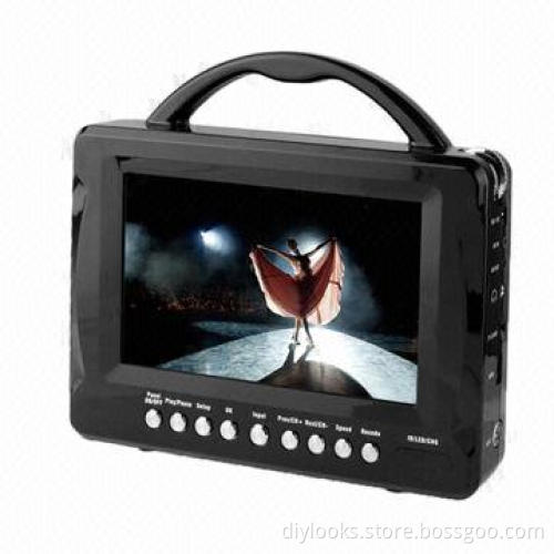 7-inch Wide-screen Portable TV/Multi-media Player, Support FM Radio/TF Card/MP5 Film